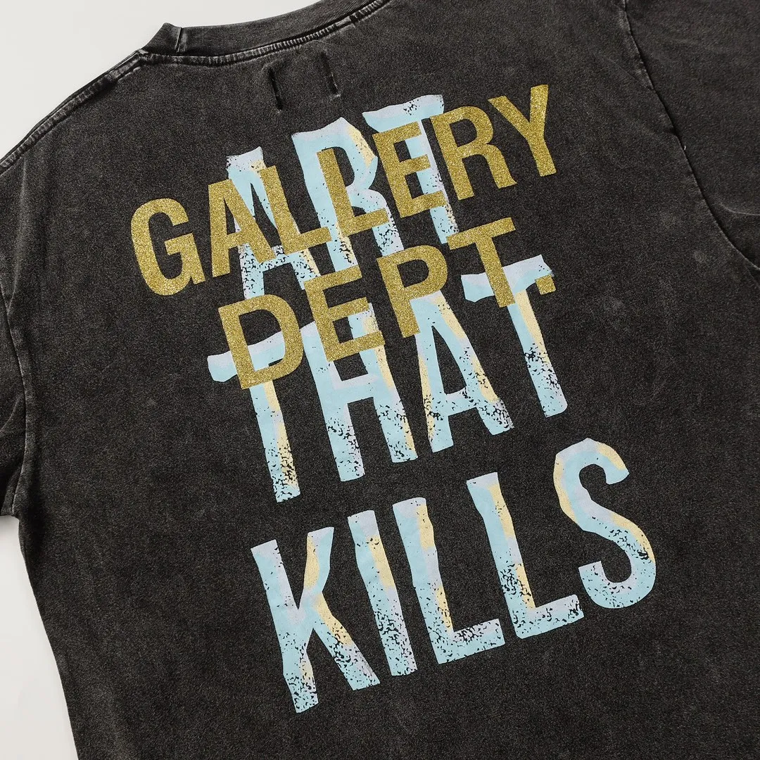 GALLERY.DEPT Summer new short-sleeved model number: D3168#P116 Color: washed black Size: S M L XL